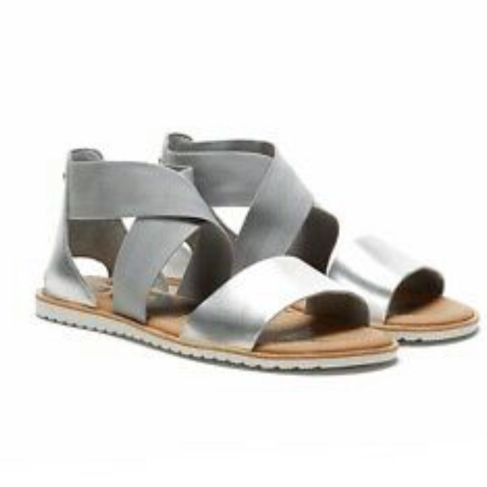 Sorel | Ella Strappy Sandals Pure Silver Size 6.5 - Picture 2 of 15